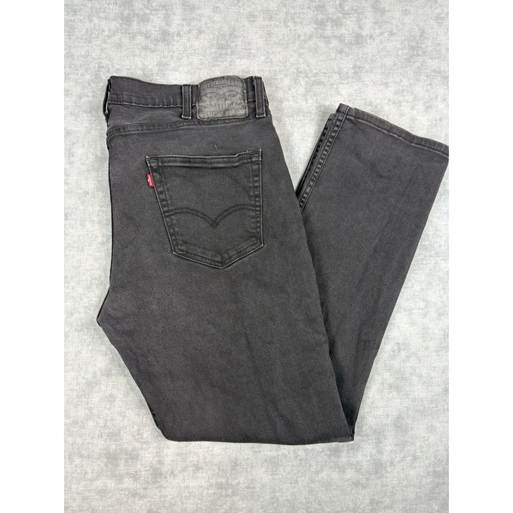 Levi's 511 Jeans Mens 38x30 Black Slim Fit Stretch Denim 99% Cotton